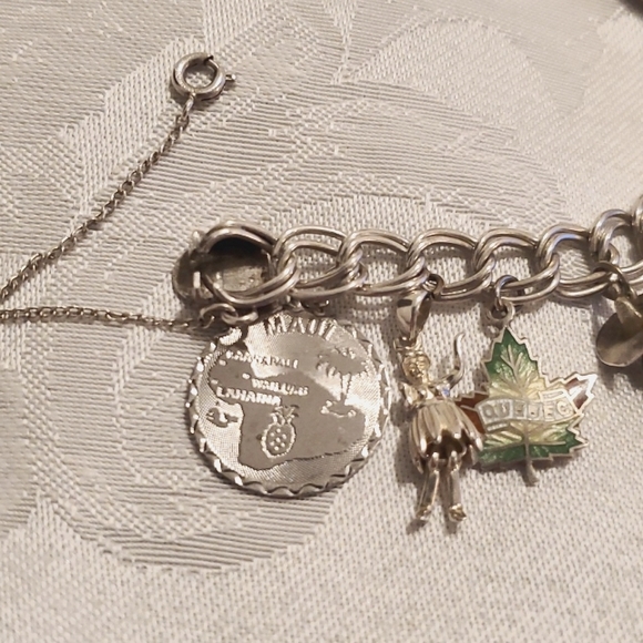 VINTAGE STERLING SILVER (LIFE) Multi-Charm Bracelet with 23 Individual Charms - Picture 8 of 13